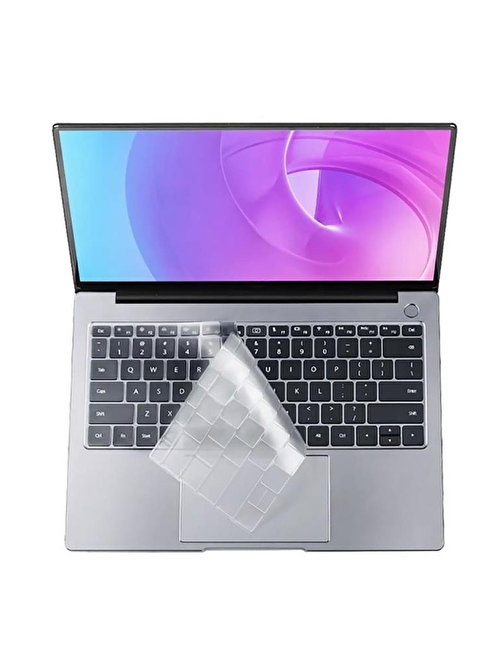 Musal Apple Macbook 16' Touch Bar A2141 Klavye Koruyucu Transparan Buzlu Silikon Ped