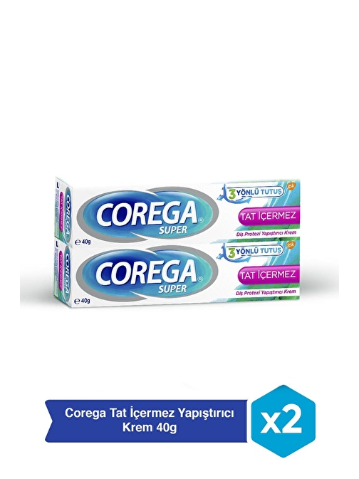 Corega Tat İçermez Yapıştırıcı Krem 40G x 2 Adet