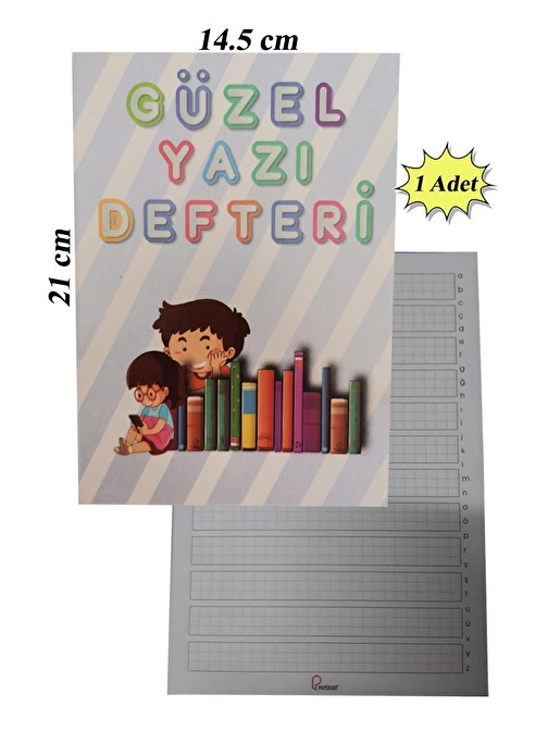 Artlantis Güzel Yazı Defteri Küçük Boy 14,5X21 Cm 24 Yaprak 1 Adet Klavuzlu Standart Çizgili Yazı Defteri 1. Sınıf Çok Renkli