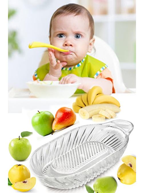 Lilibeaty Cam Elma ve Sebze Rendesi Bebekler İçin Yemek Hazırlama