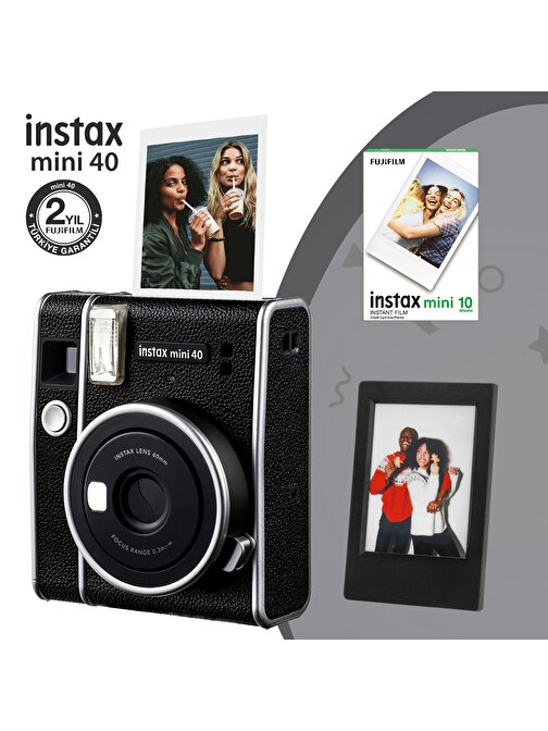 Instax Mini 40 Fotoğraf Makinası-10lu Film ve Çerçeve