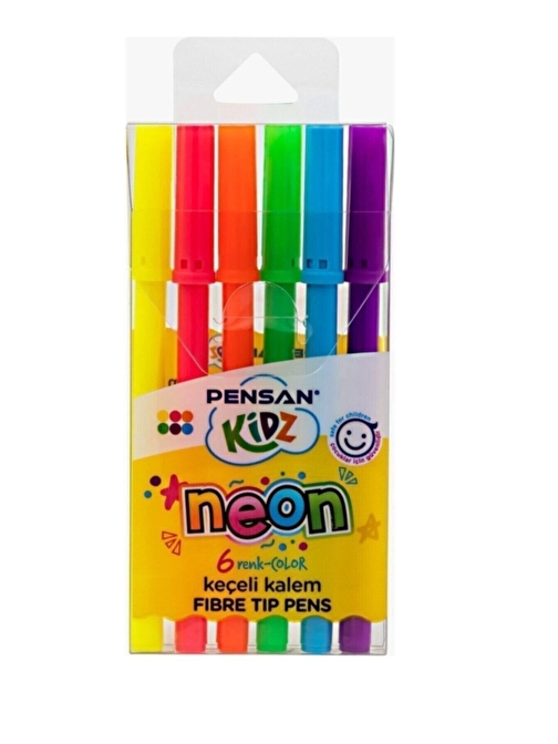 Pensan PE99075KÇ6 Çevirmesiz Neon Kalem Mum Boya 6 Renk