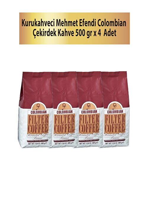 Mehmet Efendi  Colombian Çekirdek Kahve 500 Gr X 4 Adet