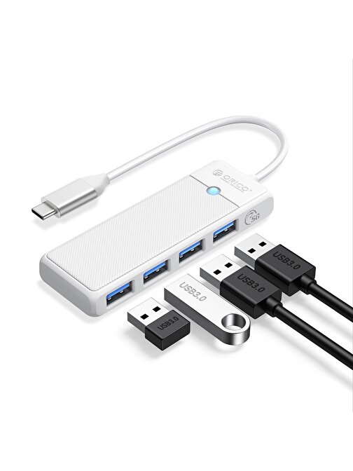 Orico 4 Portlu USB 3.0 Dahili Kablolu Type-C USB Çoğaltıcı Beyaz