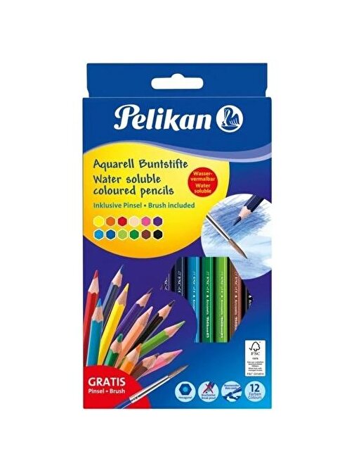 Pelikan Aquarel Kutulu Kuru Boya 12'li Çok Renkli