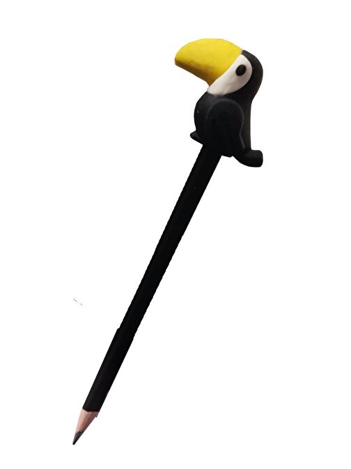 Artlantis Papagan Başlıklı Kurşun Kalem Cem Dolphin Papagan Figürlü Kurşun Kalem Siyah Renk Hediye Kurşun Kalem Siyah