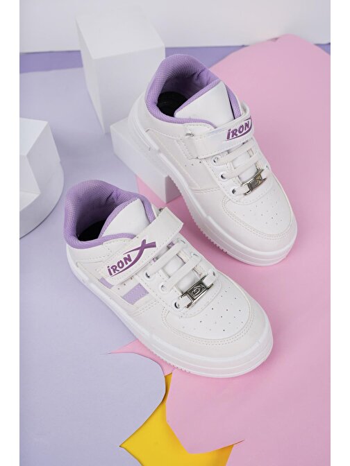Muggo Kai Günlük Unisex Çocuk Garantili Lastikli ve Cırtlı Rahat Sneaker Spor Ayakkabı