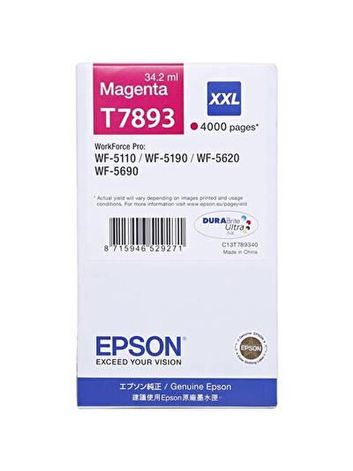 Epson Wf-5 Yazıcı Uyumlu Orijinal Magenta Kartuş