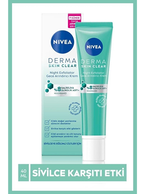 Nıvea Derma Skın Clear Nıght Ex folıator Gece 40ml