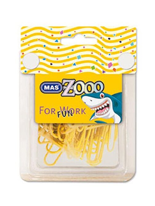 Mas Zooo - Şeffaf Dörtgen Kutuda Plastik Kaplı Ataş - No:3 - Sarı