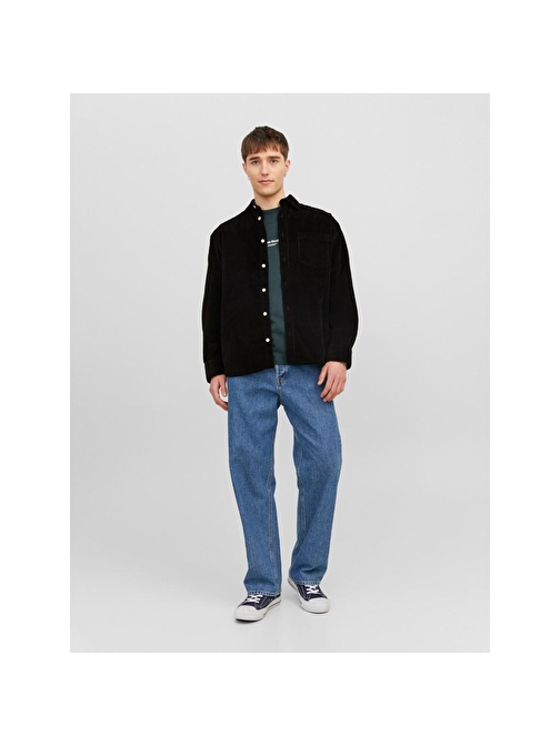 Jack&Jones Oversize Siyah Erkek Gömlek 12239321