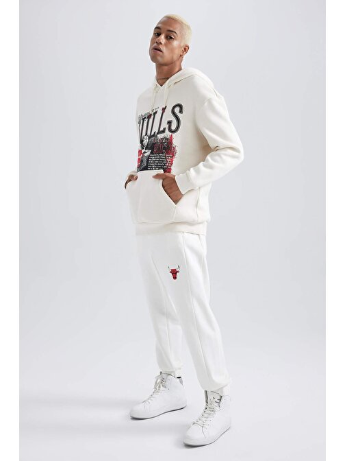 Defacto DeFactoFit NBA Chicago Bulls Standart Fit Jogger A7254AX23AU M Ekru