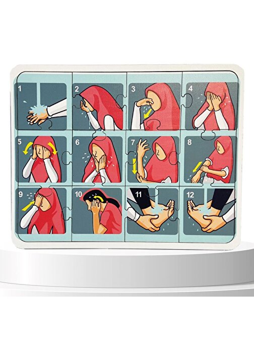 Moon Beavers İslamı Öğreniyorum Puzzle Serisi - Kız Abdest 83016,İslami Eğitici Öğretici Ahşap Oyuncak