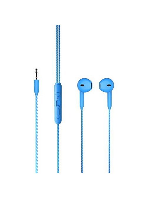 Lenovo Lecoo Eh104 3.5Mm Jacklı Kulak İçi Mikrofonlu Kulaklık Mavi