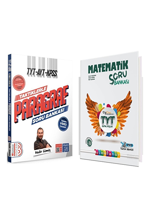 Akm Kitap TYT Pro Similatör Matematik ve Benim Hocam Taktiklerle Paragraf Soru Bankası 2 Kitap Set