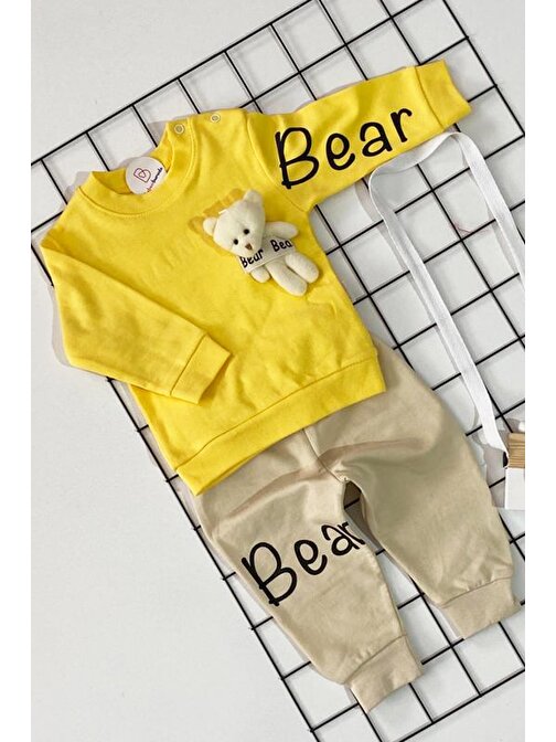 Bebeci Burada Bear Ayıcık Oyuncaklı Bebek 2'li Takım Sarı 12 - 18 Ay
