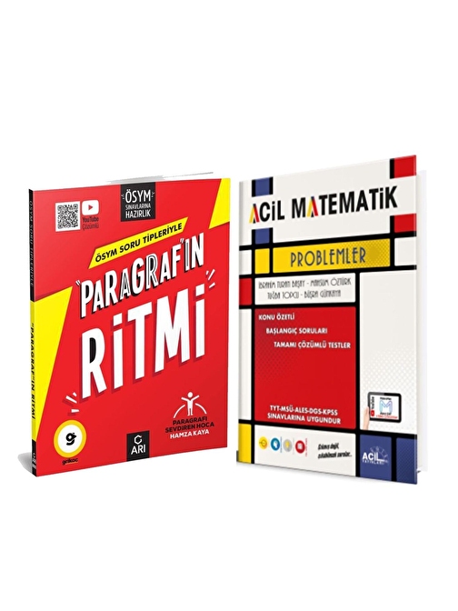 Akm Kitap Arı Paragrafın Ritmi ve Acil Yayınları Problemler Soru Bankası 2 Kitap Set