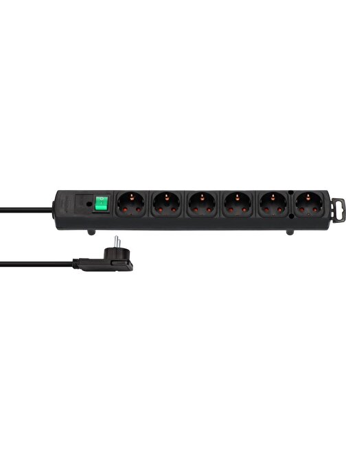 Brennenstuhl Comfort-Line Plus 6 Soketli Güç Şeridi Anahtarlı 2M Kablo Siyah