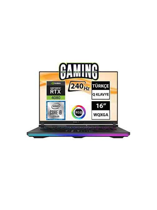 Asus ROG Strix SCAR 16 G634JZ-NM043 NVIDIA GeForce RTX 4080 Intel Core i3-13980HX 32 GB RAM 1 TB SSD 16 inç QHD Freedos Dizüstü Bilgisayar