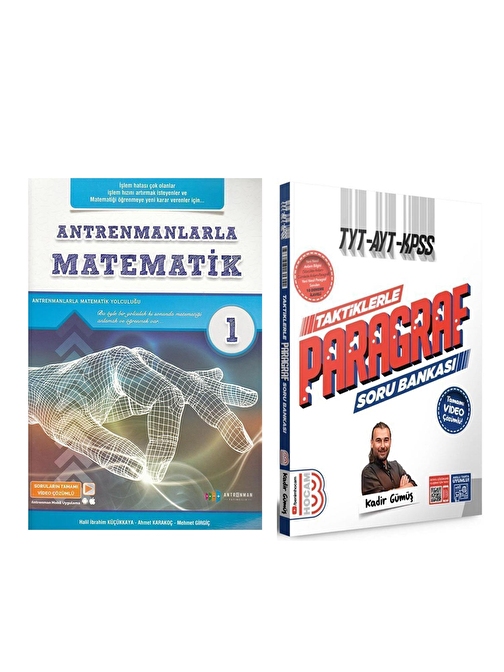 Akm Kitap Antremanlarla Matematik 1 ve Benim Hocam Taktiklerle Paragraf Soru 2 Kitap Set