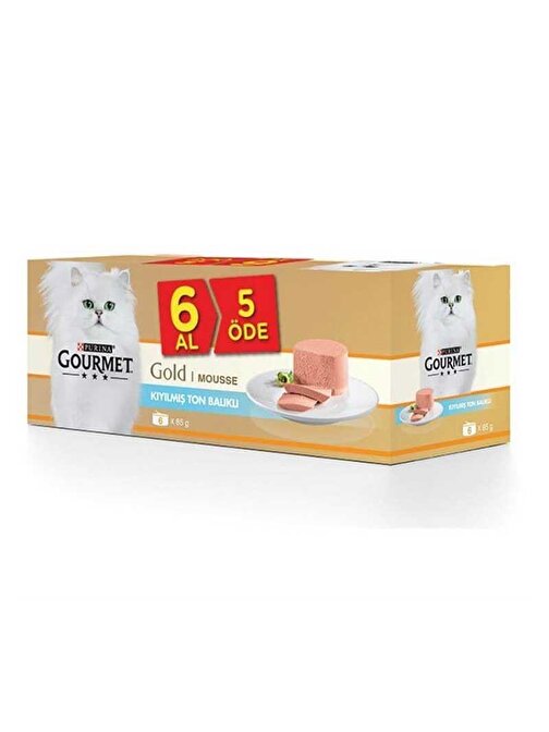 Gourmet Gold Kıyılmış Ton Balıklı Yetişkin Kedi Konservesi 6 Al 5 Öde