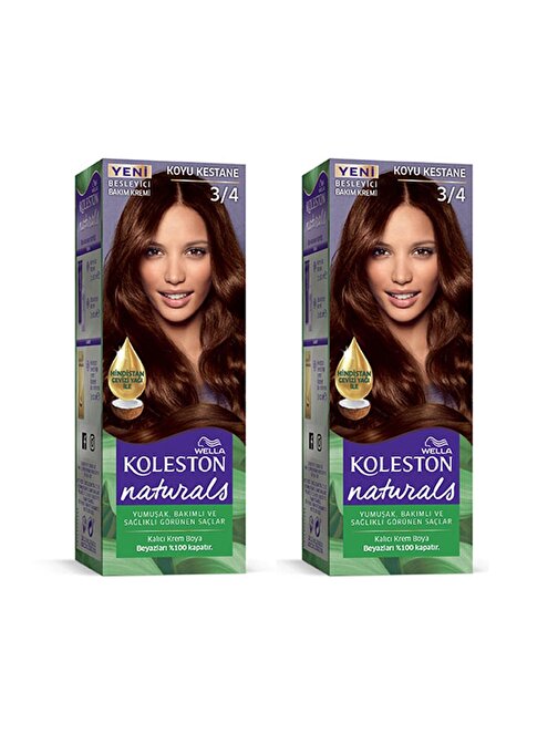 Naturals Saç Boyası Koyu Kestane 3/4 2x Paket