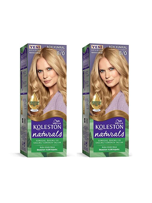 Naturals Saç Boyası Açık Kumral 8/0 2x Paket