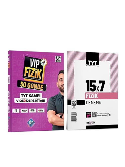 Akm Kitap Kr Akademi TYT VİP Fizik Konu ve Marka Fizik Deneme Seti 2 Kitap