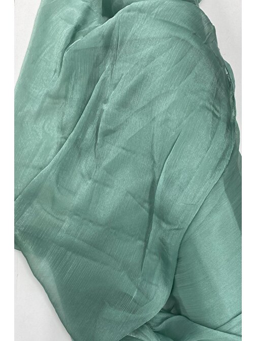 Nefertiya Abiye Elbiselik Işıltılı Tül Cam Organze Kumaş Mint Yeşili