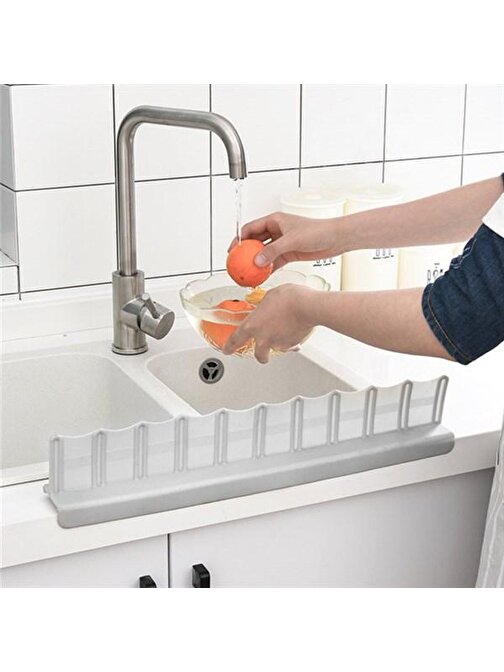 Nefertiya Buffer® Vantuzlu Kauçuk Sıvı Su Sızdırmaz Mutfak Banyo Duş Bariyeri Lavabo Kenar Tutucu Set