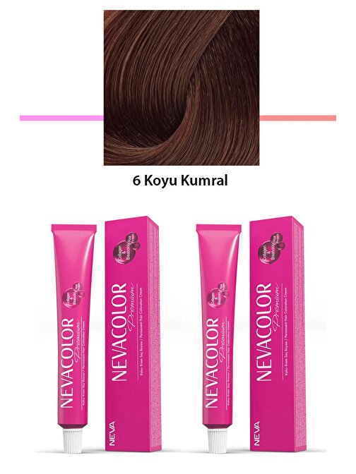 2 li Set Premium 6 Koyu Kumral - Kalıcı Krem Saç Boyası 2 X 50 g Tüp