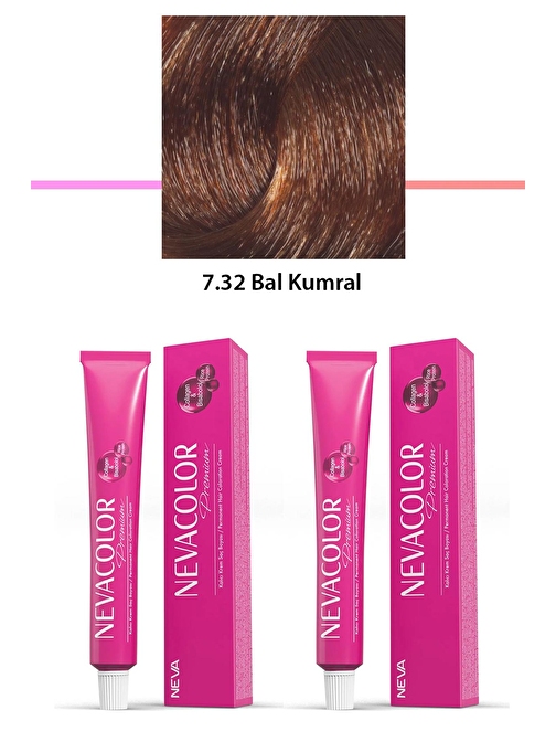 2 li Set Premium 7.32 Bal Kumral - Kalıcı Krem Saç Boyası 2 X 50 g Tüp