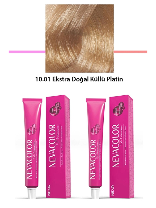 2 li Set Premium 10.01 Ekstra Doğal Küllü Platin - Kalıcı Krem Saç Boyası 2 X 50 g Tüp