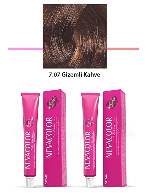 2 li Set Premium 7.07 Gizemli Kahve - Kalıcı Krem Saç Boyası 2 X 50 g Tüp