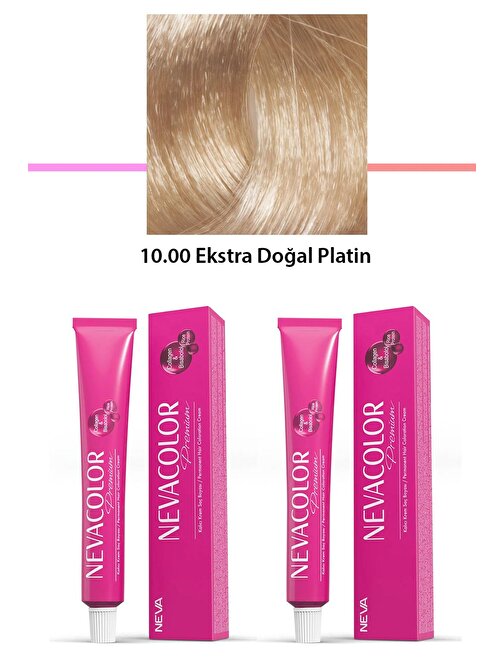 2 li Set Premium 10.00 Ekstra Doğal Platin - Kalıcı Krem Saç Boyası 2 X 50 g Tüp