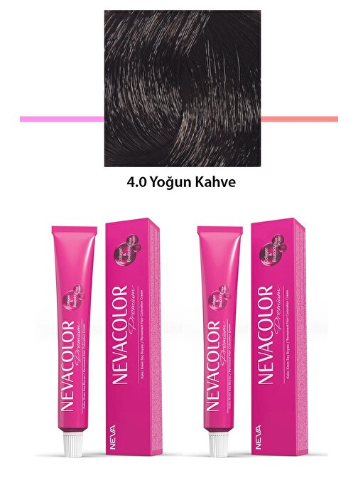 2 li Set Premium 4.0 Yoğun Kahve - Kalıcı Krem Saç Boyası 2 X 50 g Tüp