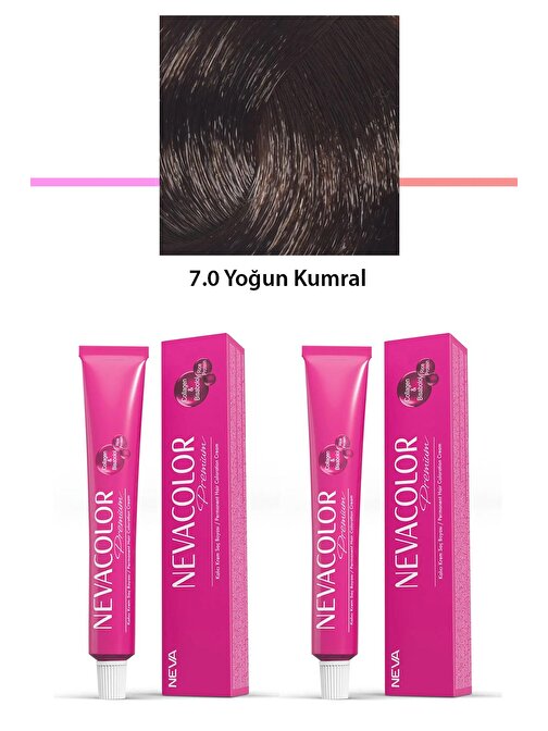 2 li Set Premium 7.0 Yoğun Kumral - Kalıcı Krem Saç Boyası 2 X 50 g Tüp