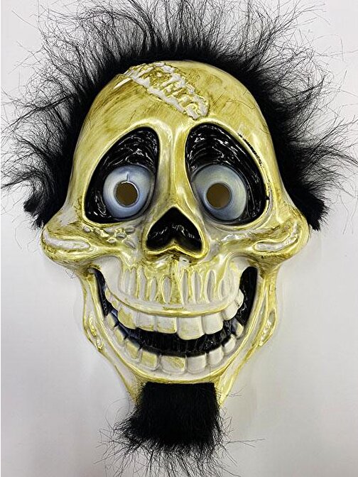 nefertiya Siyah Peluş Saçlı Coco Hector Rivera Maskesi 25x23 cm