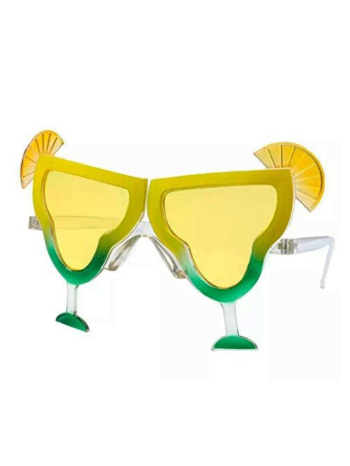 nefertiya Margarita Parti Gözlüğü Sarı Renk 16x8 cm
