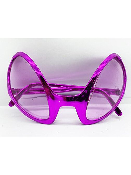 nefertiya Retro Gözlük - 80 li 90 lı Yıllar Parti Gözlüğü Fuşya Renk 8x13 cm