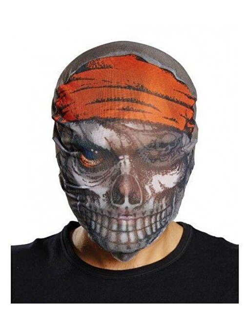 nefertiya Kafaya Tam Geçmeli Bez Korsan Maskesi - Streç Korku Maskesi - 3D Baskılı Maske Model 4