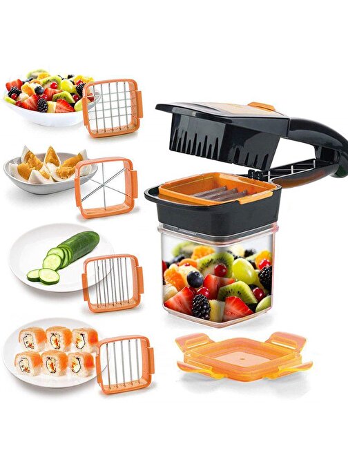 Baskaya Nicer Dicer Quick 5 In 1 Pratik Hazneli Sebze Meyve Doğrayıcı Dilimleme Aleti