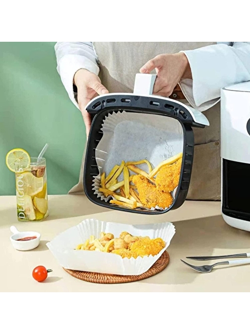 Baskaya Air Fryer Pişirme Kağıdı Tek Kullanımlık Hava Fritöz Yağ Geçirmez 50 Adet