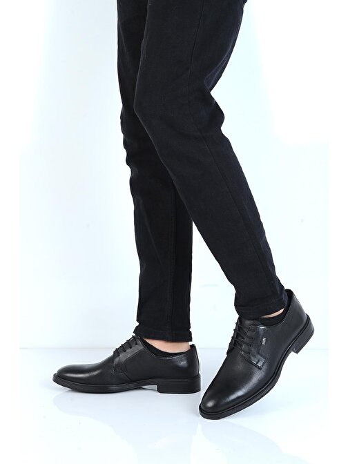 Berenni M670 Siyah Kauçuk %100 Deri Erkek Klasik Ayakkabı