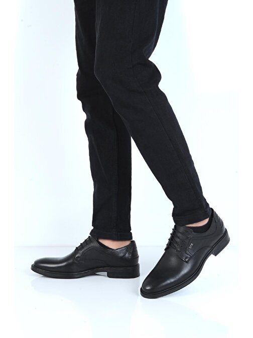 Berenni M560 Siyah Kauçuk %100 Deri Erkek Klasik Ayakkabı