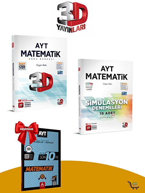 3D Yayınları AYT Matematik Soru Bankası-Deneme Seti Çıkmış Sorular Hediyeli!