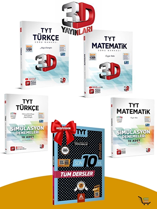 3D Yayınları TYT Türkçe-Matematik Soru Bankası-Deneme Seti Çıkmış Sorular Hediyeli!