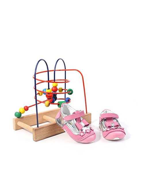 Walkenzo 3070 Kız Bebek Deri Ortopedik Sandalet Ayakkabı