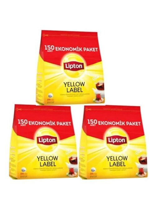 Lipton Yellow Label Demlik Siyah Poşet Çay 150 Adetli 3 Paket