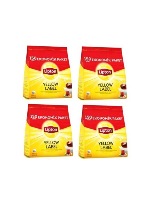 Lipton Yellow Label Demlik Siyah Poşet Çay 150 Adet 4 Paket